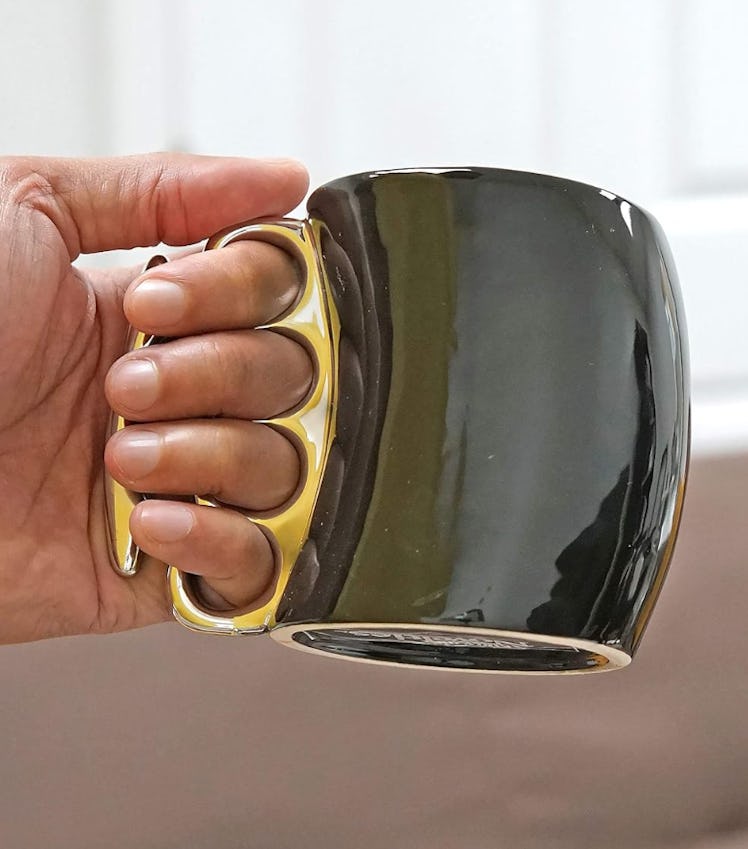 Fairly Odd Novelties Black Knuckle Duster Ceramic Coffee Mug