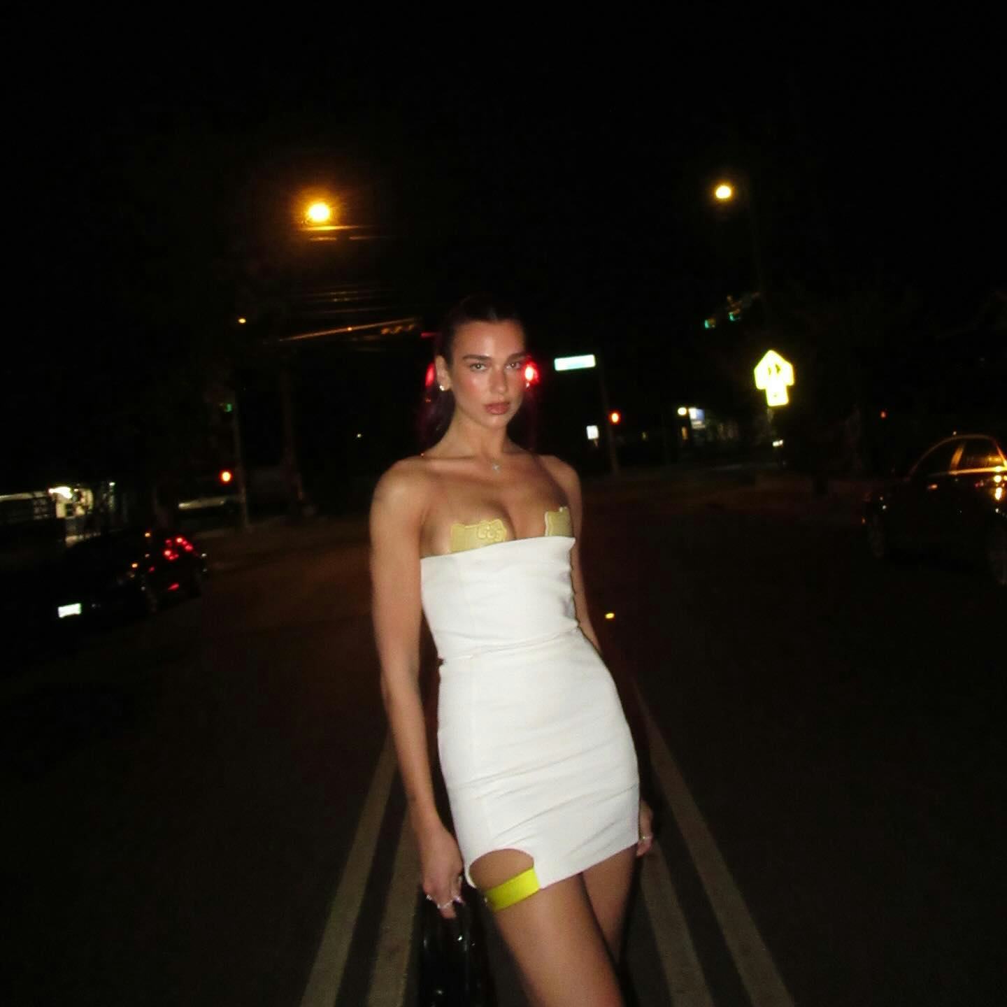 Dua Lipa&rsquo;s mini dress featured Hello Kitty nipple pasties.