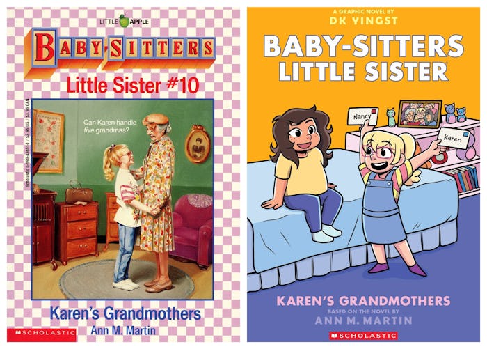 Two book covers from the "Baby-Sitters Little Sister" series. The left cover is illustrated in a vin...