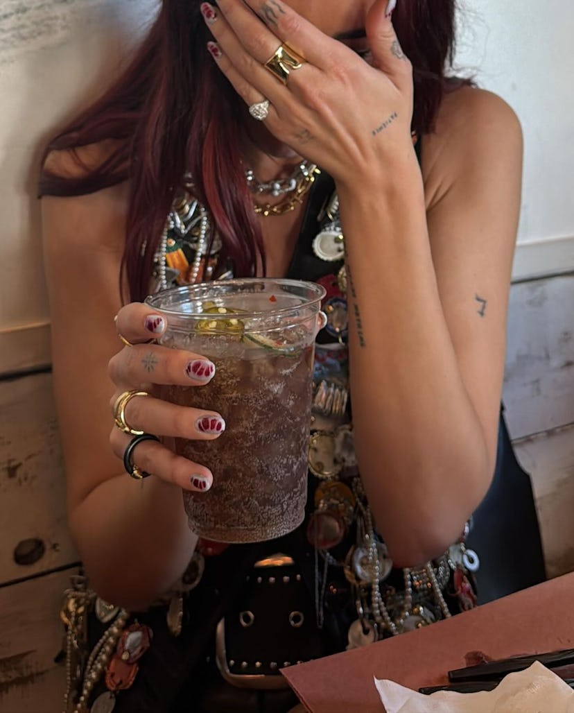 Dua Lipa’s crocodile print manicure