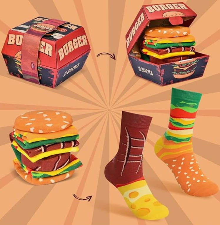 AGRIMONY Funny Burger Socks Box