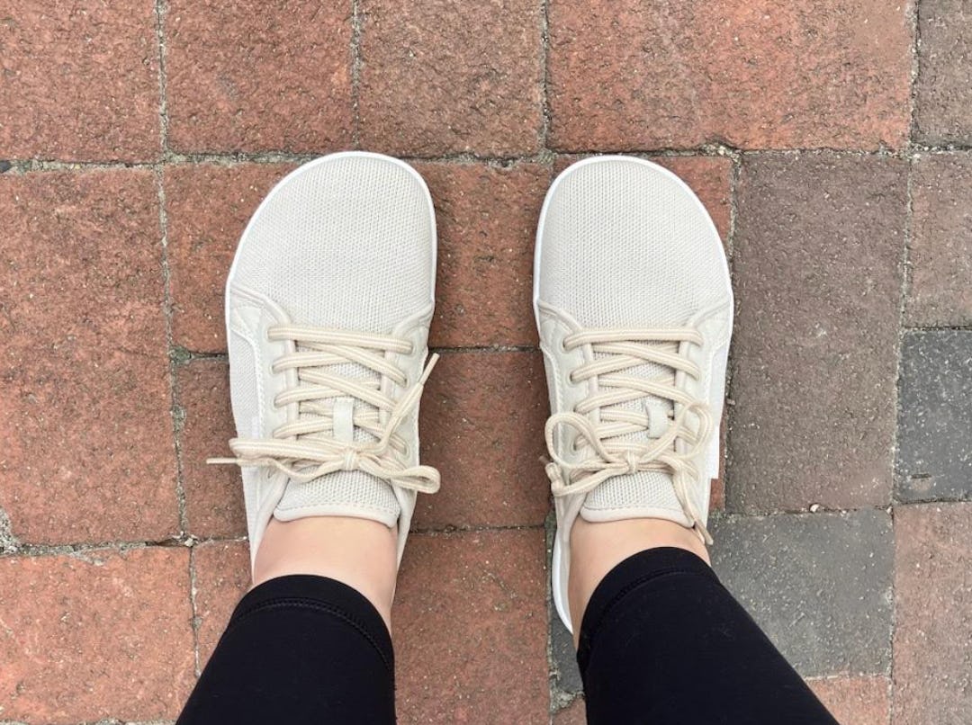 Trying out barefoot shoes.