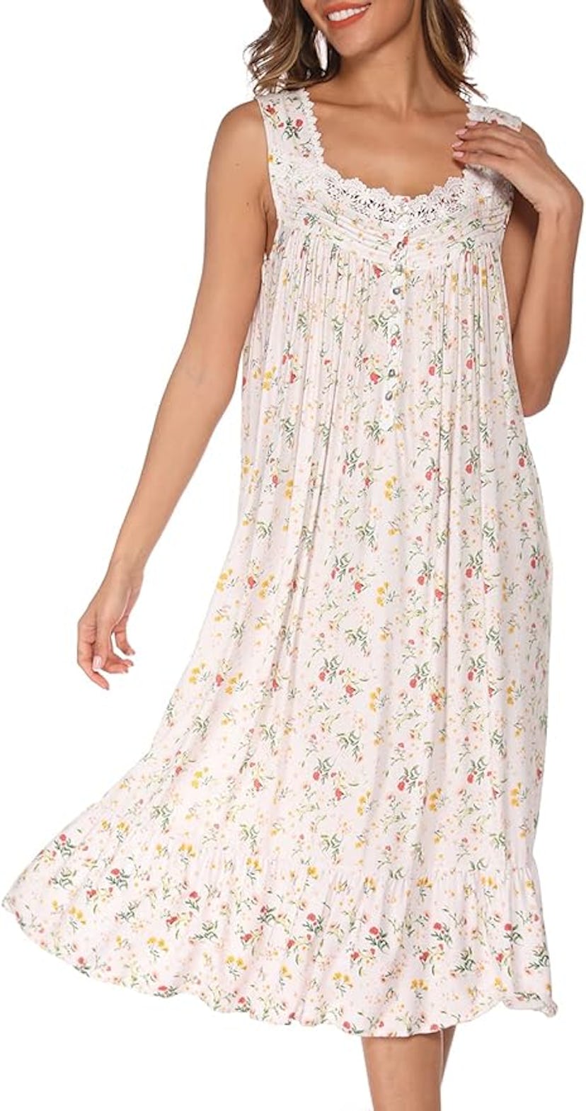 AVIIER Cotton Sleeveless Nightgown