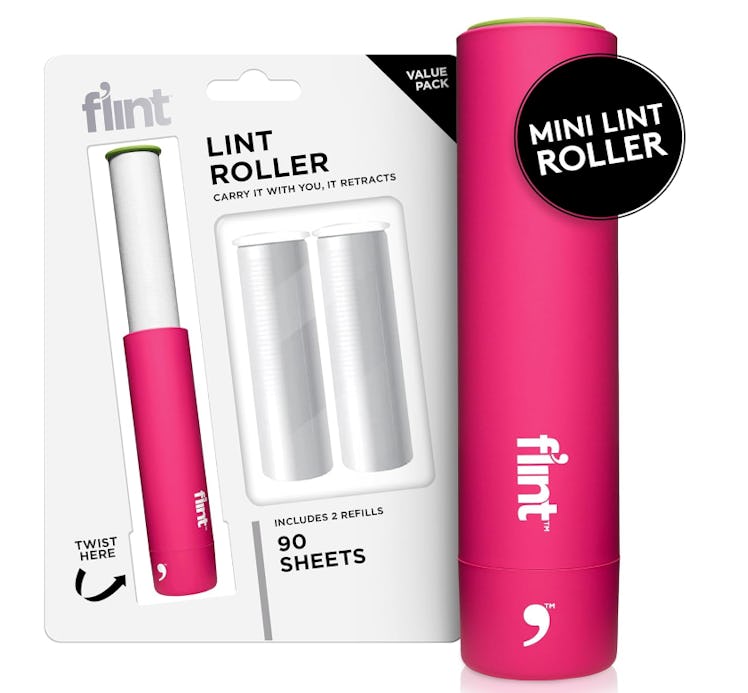 Flint Classic Pink Retractable Mini Lint Roller