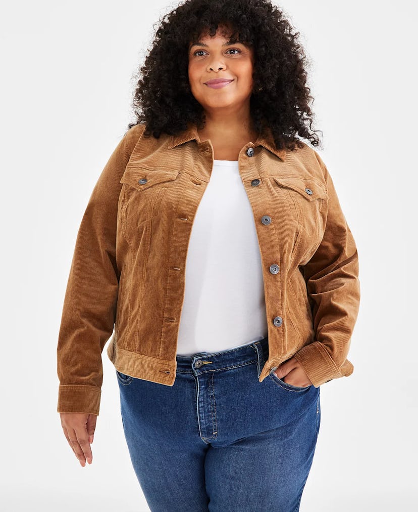 Corduroy Button-Front Jacket