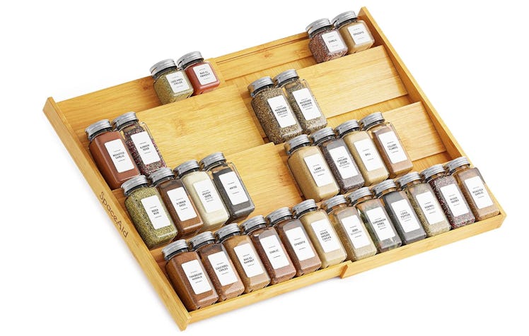 SpaceAid Bamboo Spice Drawer Organizer