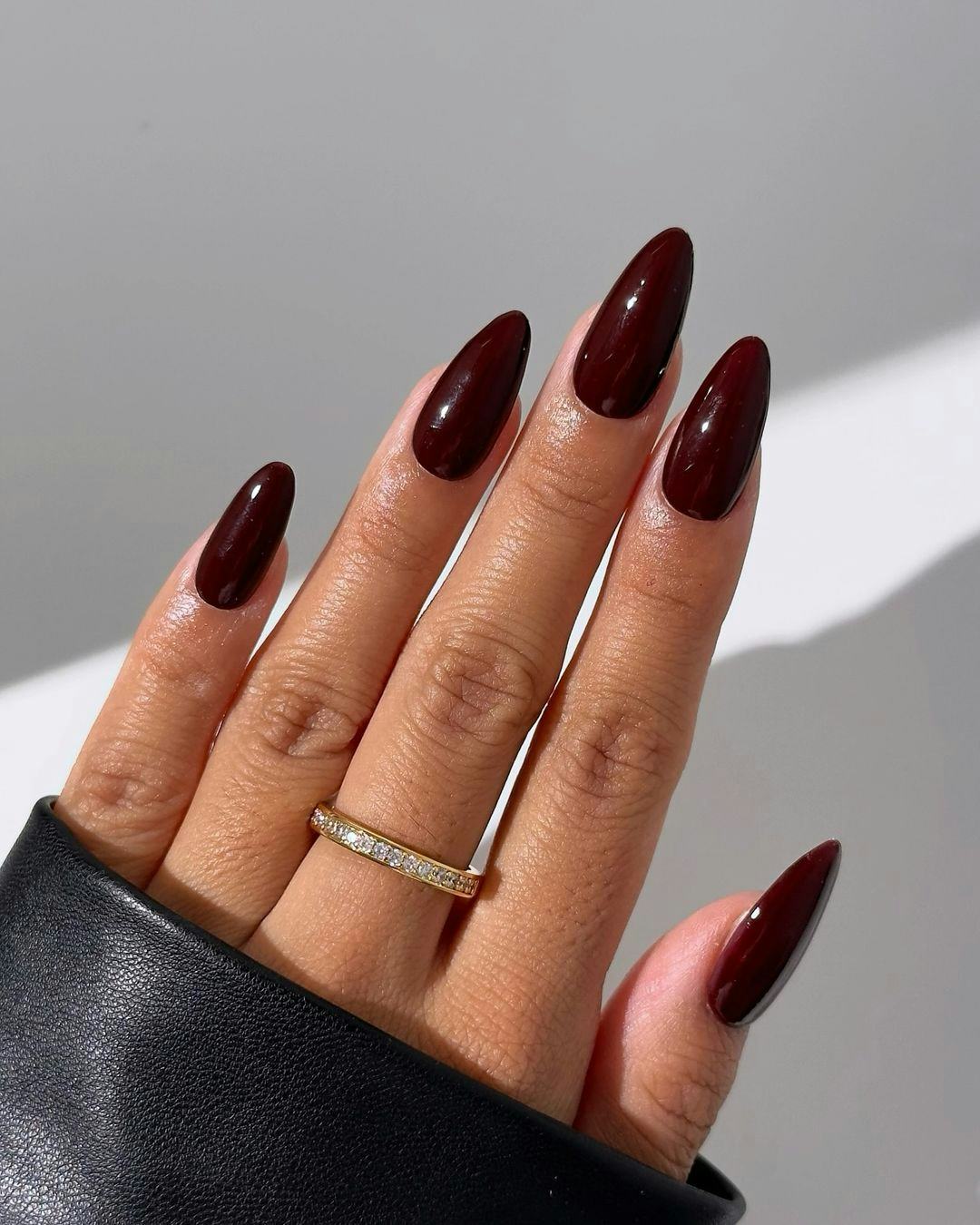 Burgundy nails are on-trend for winter 2025.