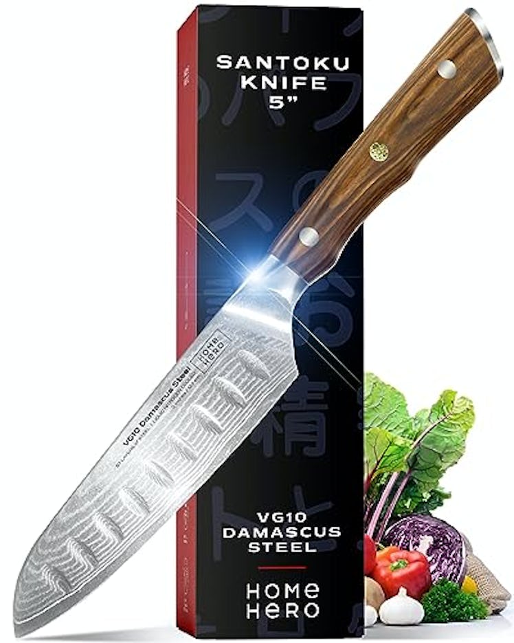 Home Hero Japanese Santoku Knife Collection - VG10 Damascus Steel Triple Rivet Ultra Sharp 67 Layers...