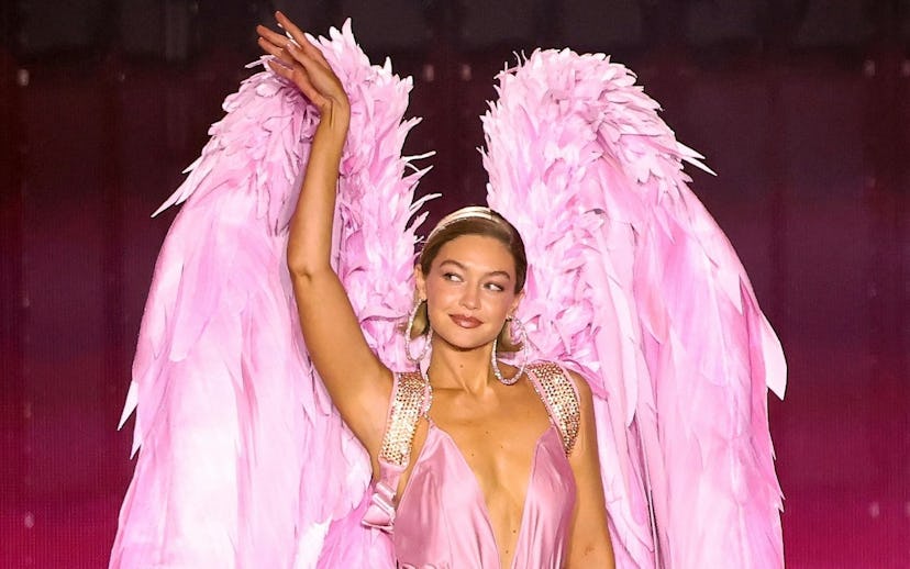 Gigi Hadid did Taylor Swift's Eras Tour wave at the Victoria's Secret Fashion Show.