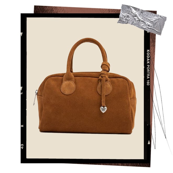 Bowling Soft Suede Top Handle Bag