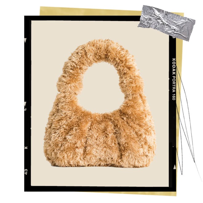 Gabbi Faux Fur Medium Ruched Hobo Handbag