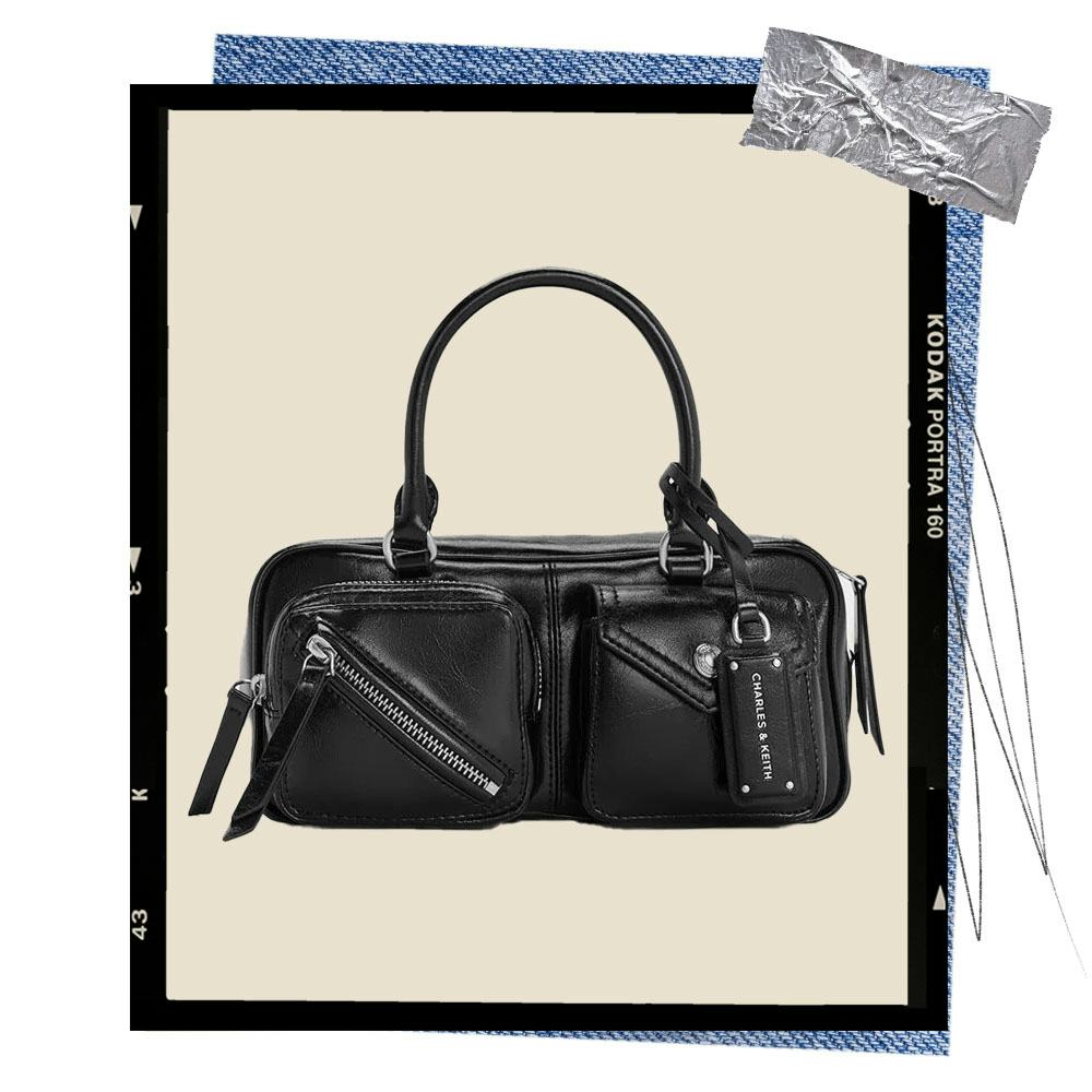 Thora Multi-Pocket Bowling Bag in Noir