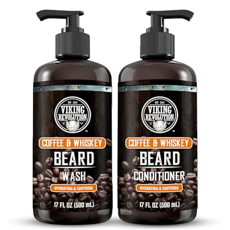 Viking Revolution Coffee-Whiskey Beard Wash & Beard Conditioner Set