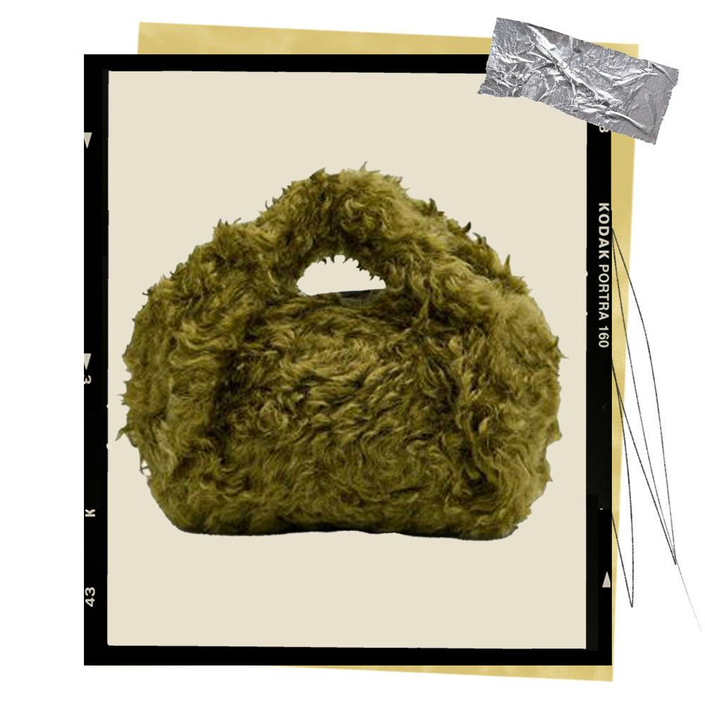 Twister Faux-Fur Top-Handle Bag