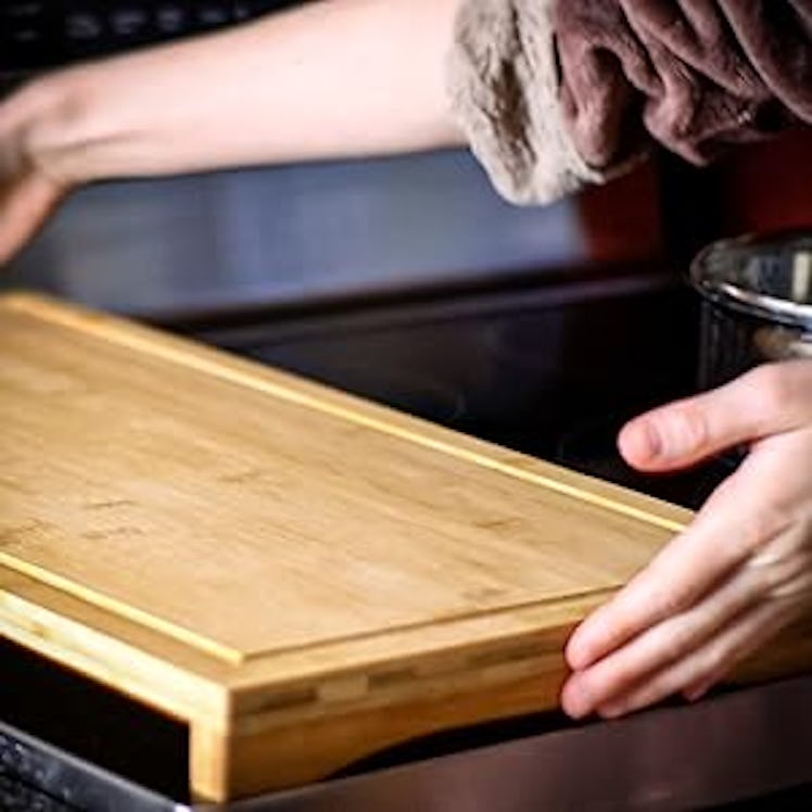 Trademark Innovations Bamboo Sink and Stove Burner Cover & Cutting Board