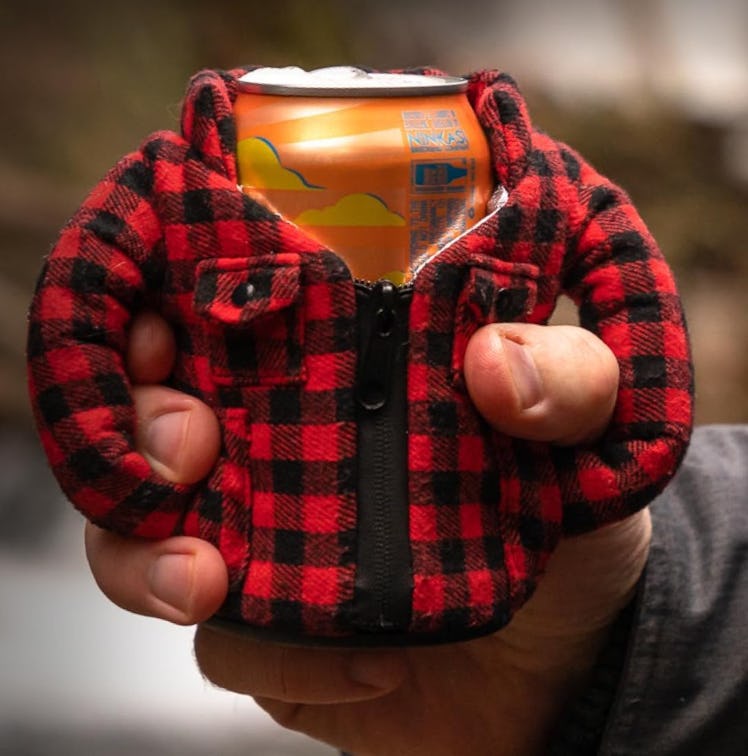 Puffin Lumberjack Flannel Can Insulator