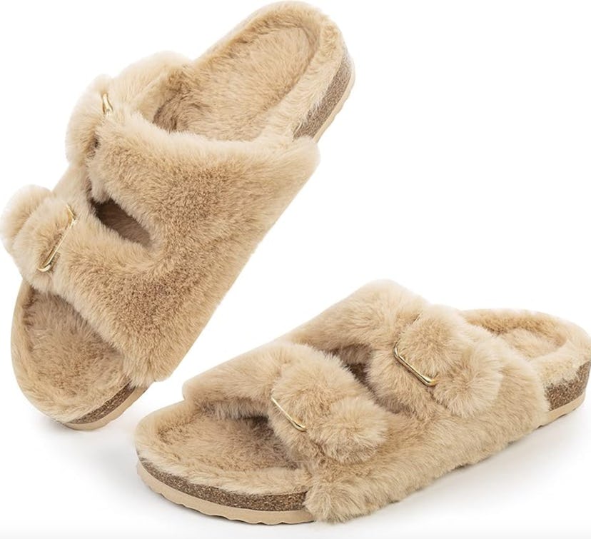 FITORY Fur Slipper Sandals