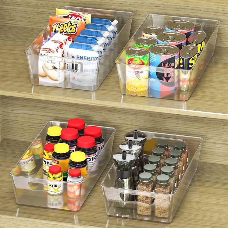 Simple Houseware Clear Bins (4 Pieces)