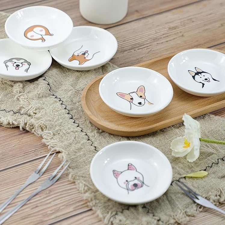 SOCOSY Cartoon Animal Ceramic Plates (Set of 6)