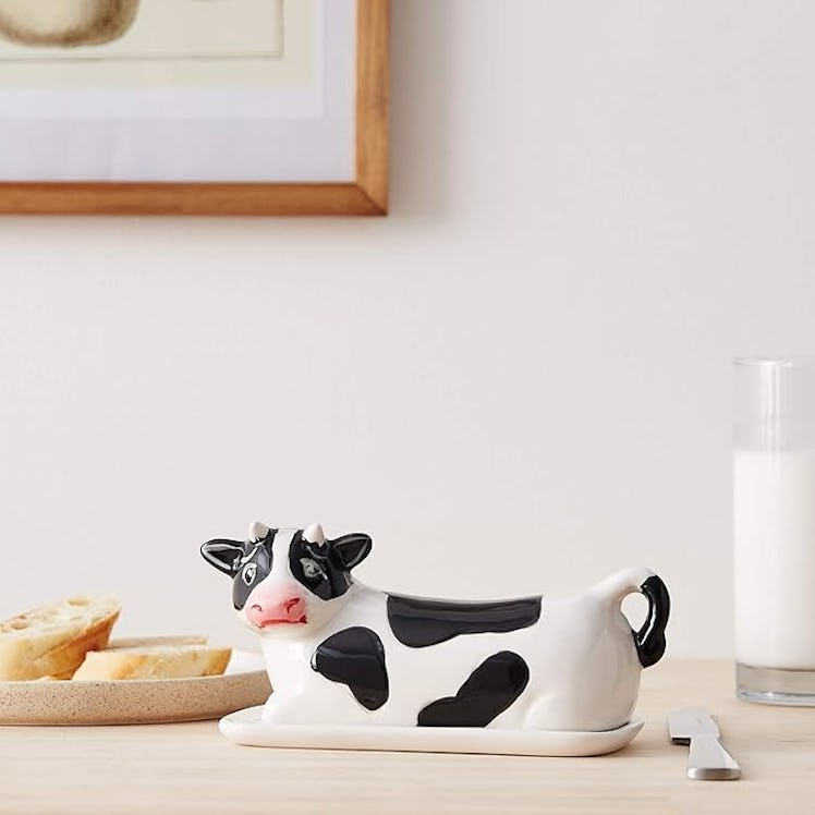 Boston Warehouse Ceramic Cow Butter Dish