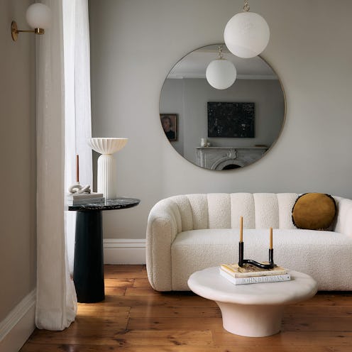 small living room with CB2 furniture