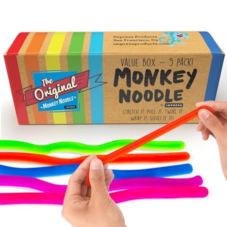 IMPRESA The Original Monkey Noodle Fidget Toy (5-Pack)