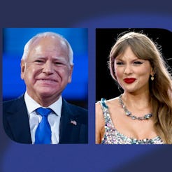 Vice Presidential candidate Tim Walz and Taylor Swift.