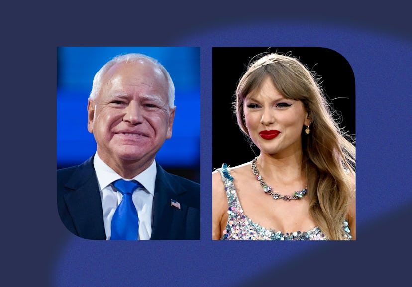 Vice Presidential candidate Tim Walz and Taylor Swift.