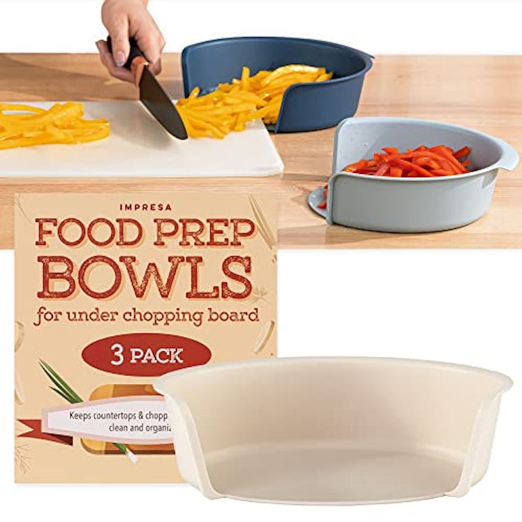 IMPRESA Food Prep Bowls for Under Chopping Board (3-Pack)