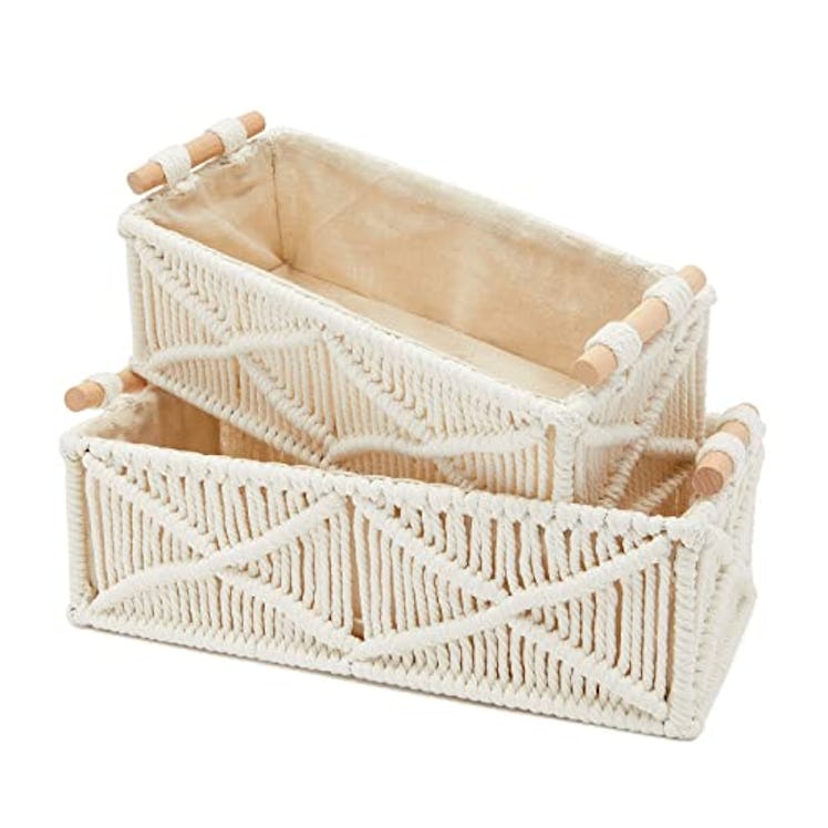 Okuna Outpost Macrame Storage Baskets (2 Pieces)