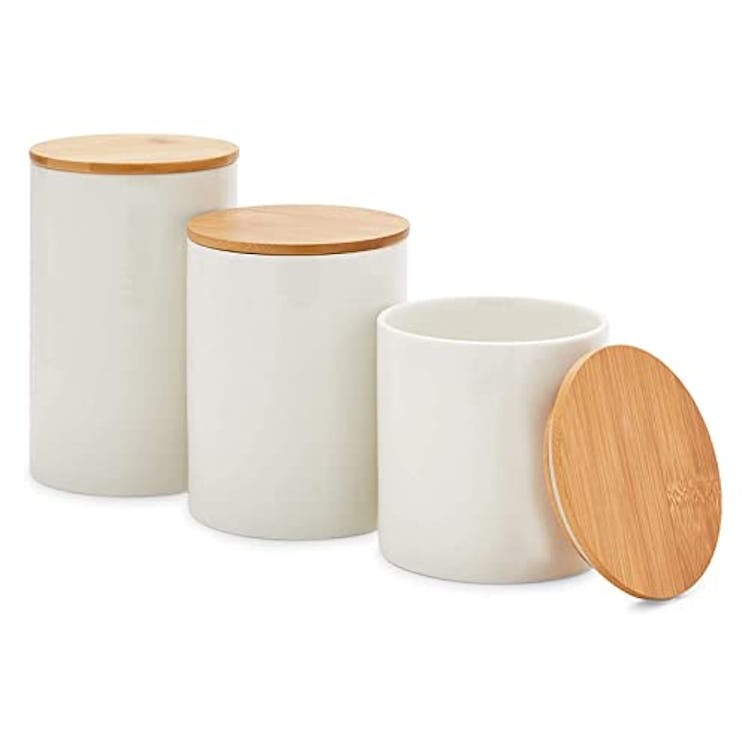 Farmlyn Creek White Ceramic Canisters (Set of 3)