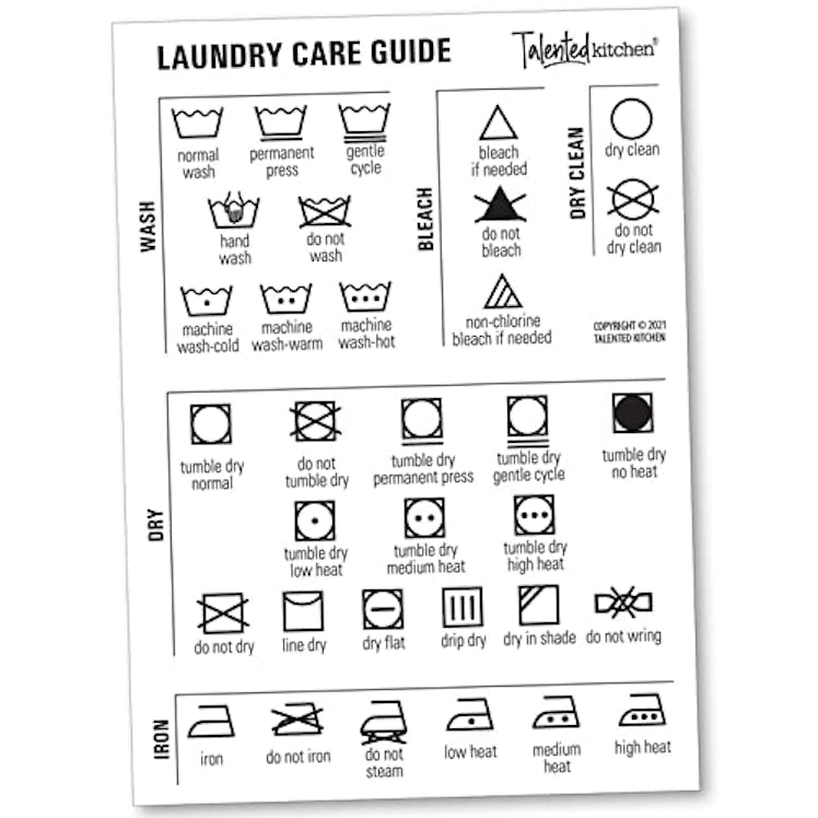 Talented Kitchen Magnetic Laundry Symbols Chart