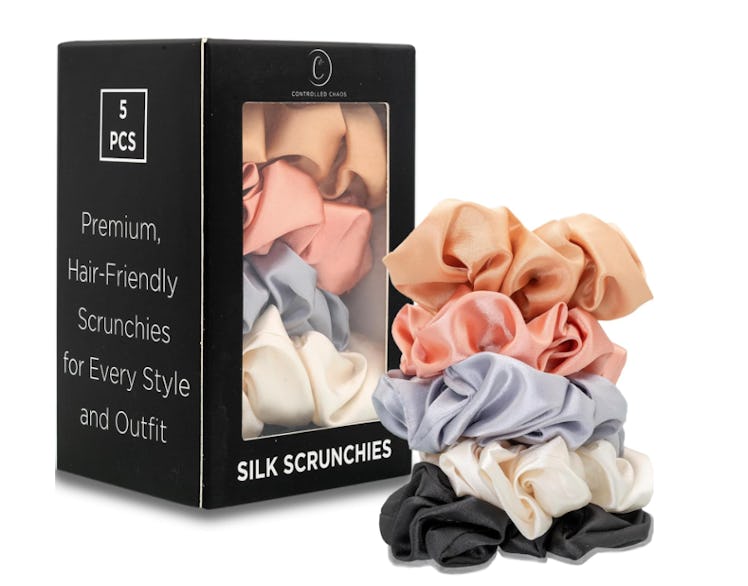 Controlled Chaos Satin Silk Scrunchies (5-Pack)