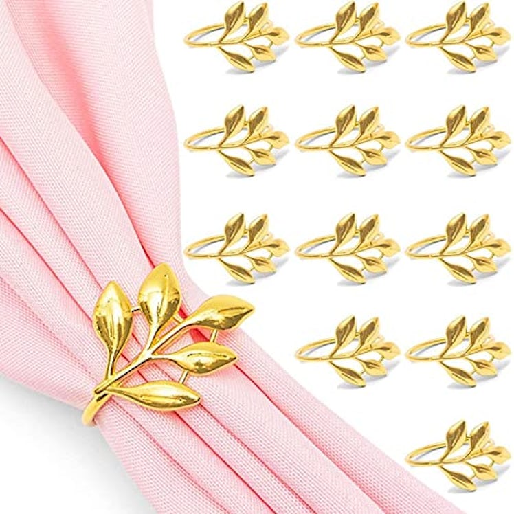 Juvale Leaf Napkin Rings (12-Pack)