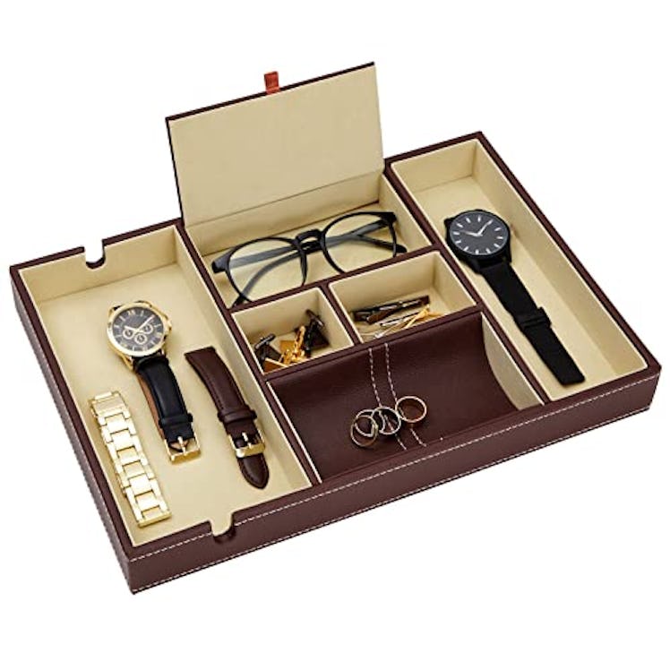 Juvale Leather Valet Catchall Tray