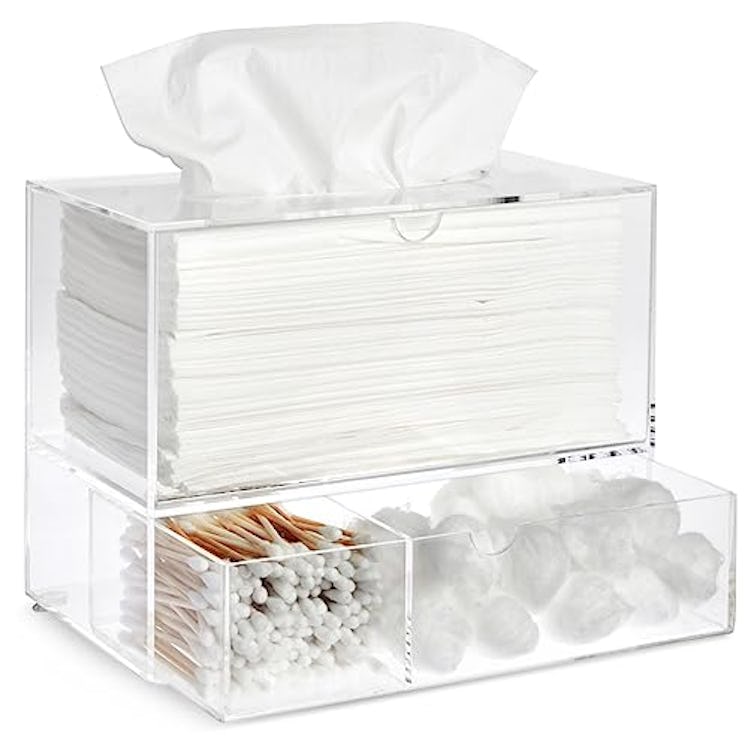 Juvale Clear Tissue Box Holder with Pull Out Drawer