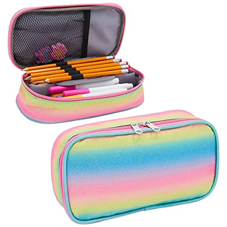 Bright Creations Rainbow Glitter Pencil Case