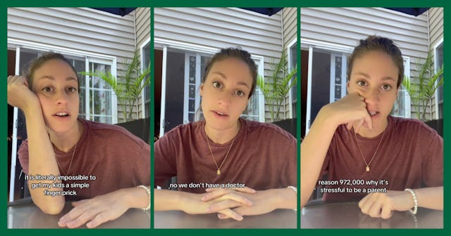 A woman speaks directly to the camera in three panels, expressing frustration. Text overlays highlig...