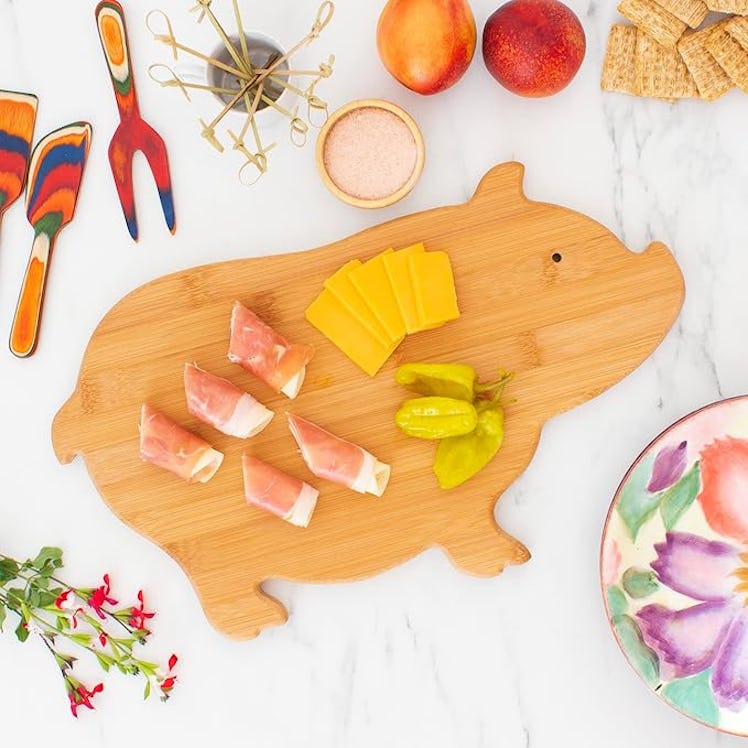 Totally Bamboo Pig Shaped Cutting & Charcuterie Board