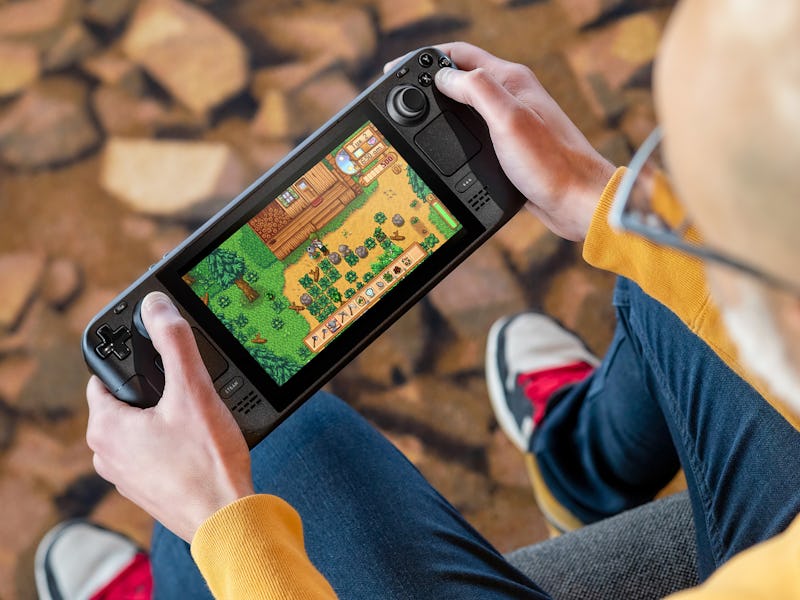 person playing Stardew Valley on Steam Deck