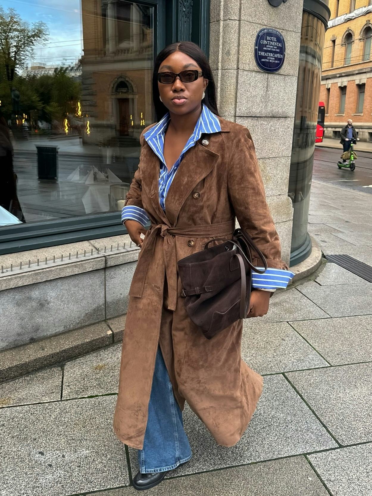 Full length suede coat online