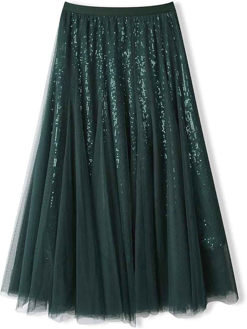 Dwirapal Sequin Tulle Skirt