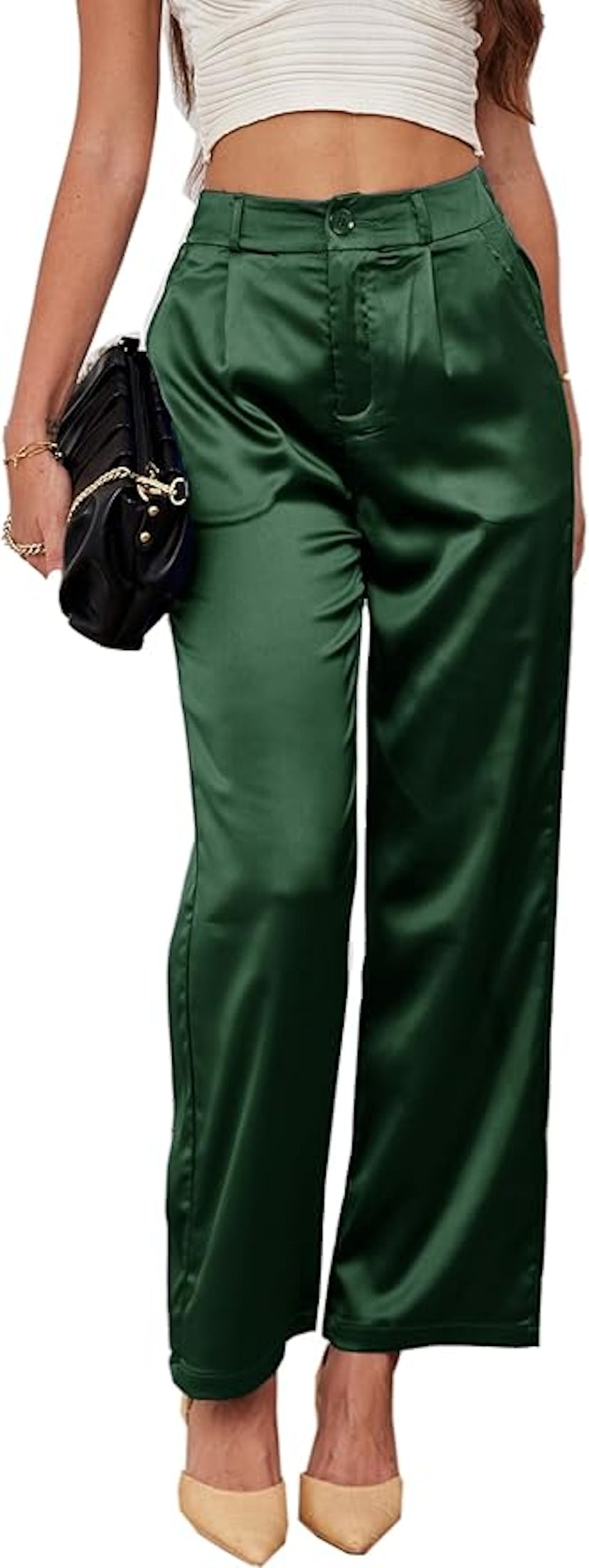 heipeiwa Wide-Leg Satin Pants 