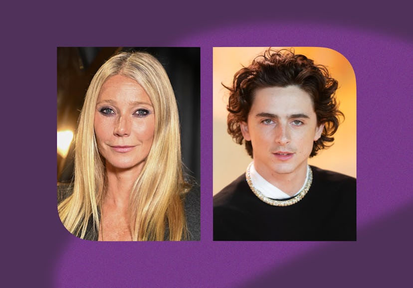 Gwyneth Paltrow kissed Timothée Chalamet on the set of their new movie.