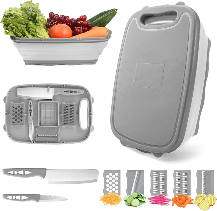 HI NINGER Collapsible Colander, Cutting Board, and Grating Set