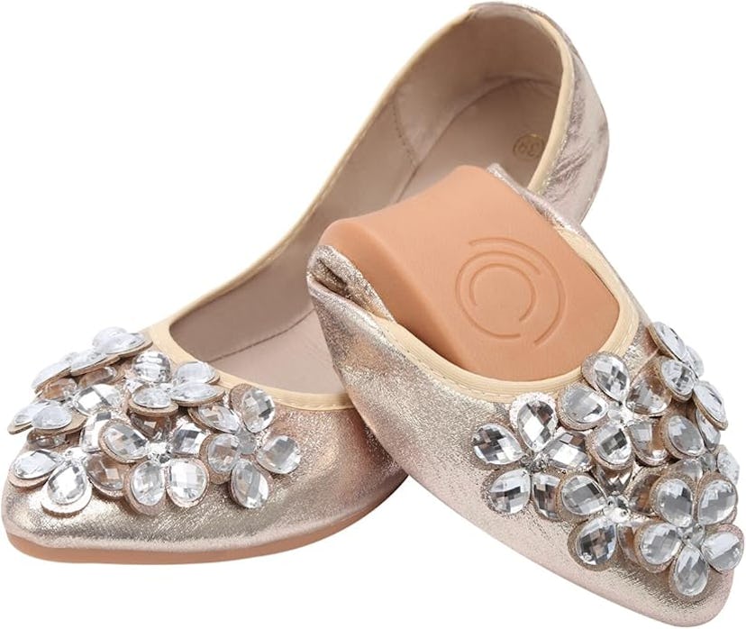 KUNWFNIX Women Ballet Flats