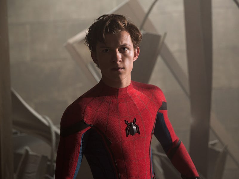 Tom Holland as Peter Parker/Spider-Man in Spider-Man: Homecoming
