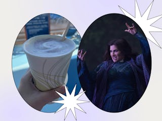 I tried the 'Agatha All Along' ube latte on the Disney Cruise's Halloween on the High Seas.