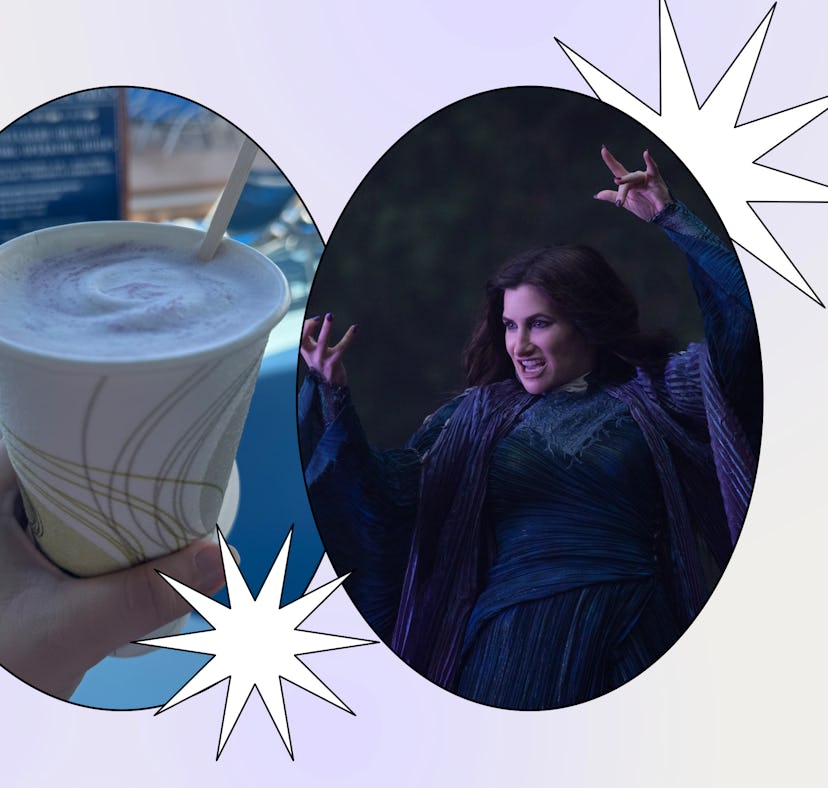 I tried the 'Agatha All Along' ube latte on the Disney Cruise's Halloween on the High Seas.