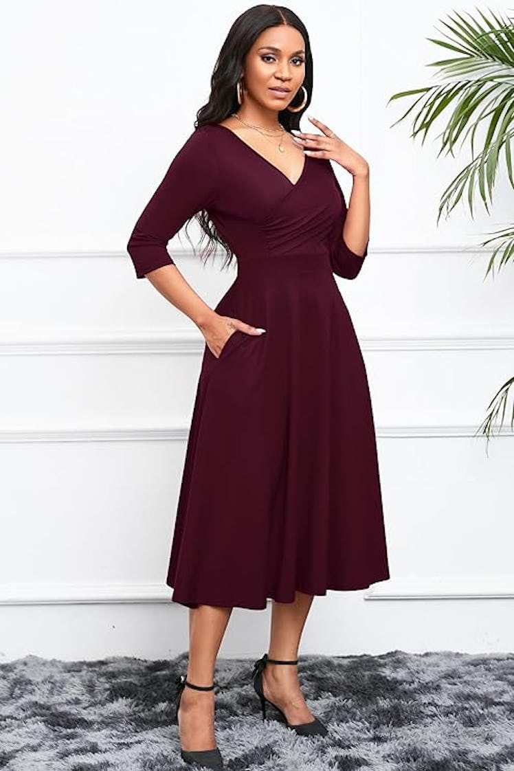 Nmoder Flared Wrap Midi Dress 